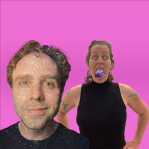 images of Anthony J. Stillabower and stephanie lavon trotter with galaxy images overlaid on their faces on a pink background