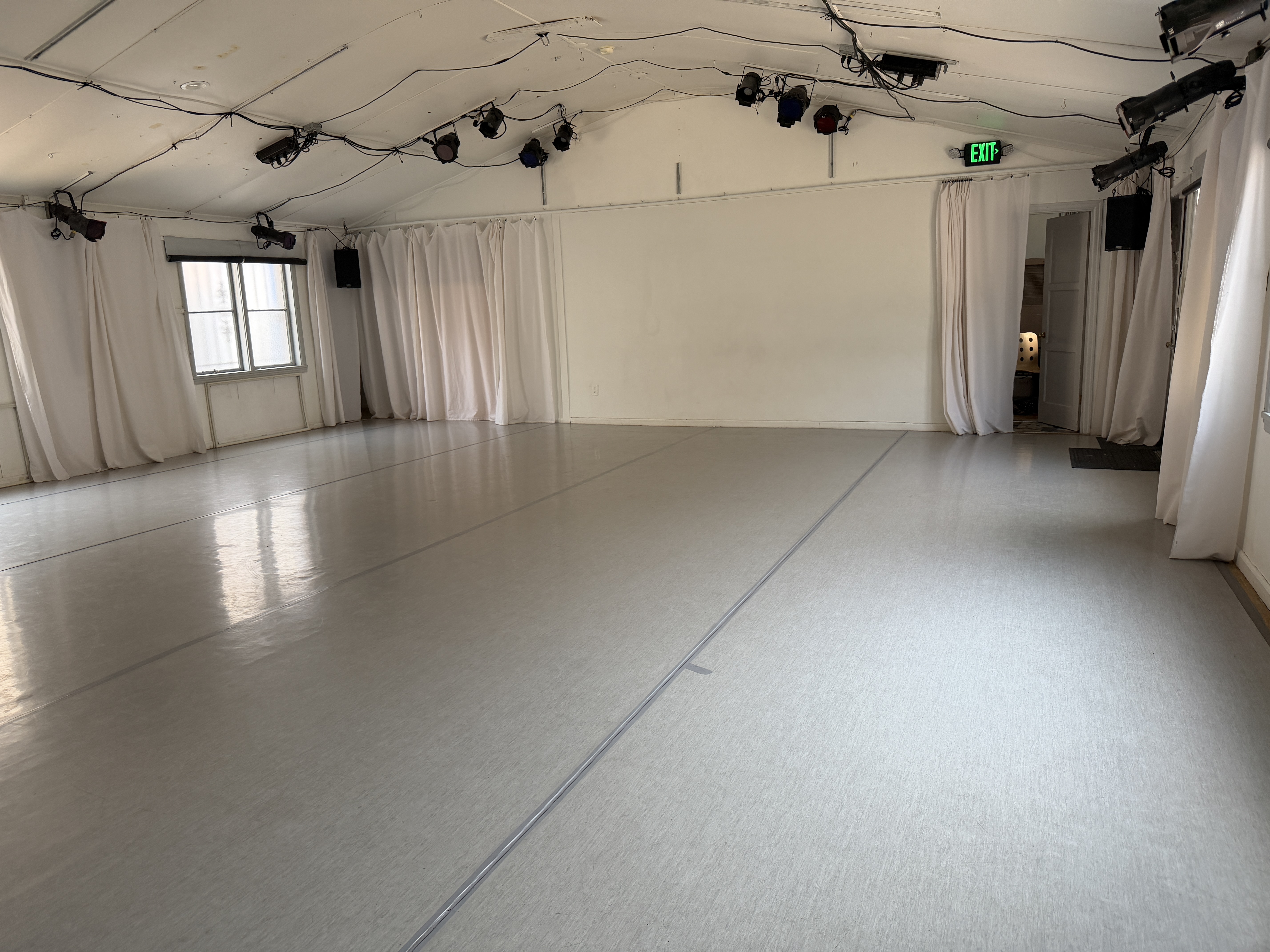 white walled dance studio
